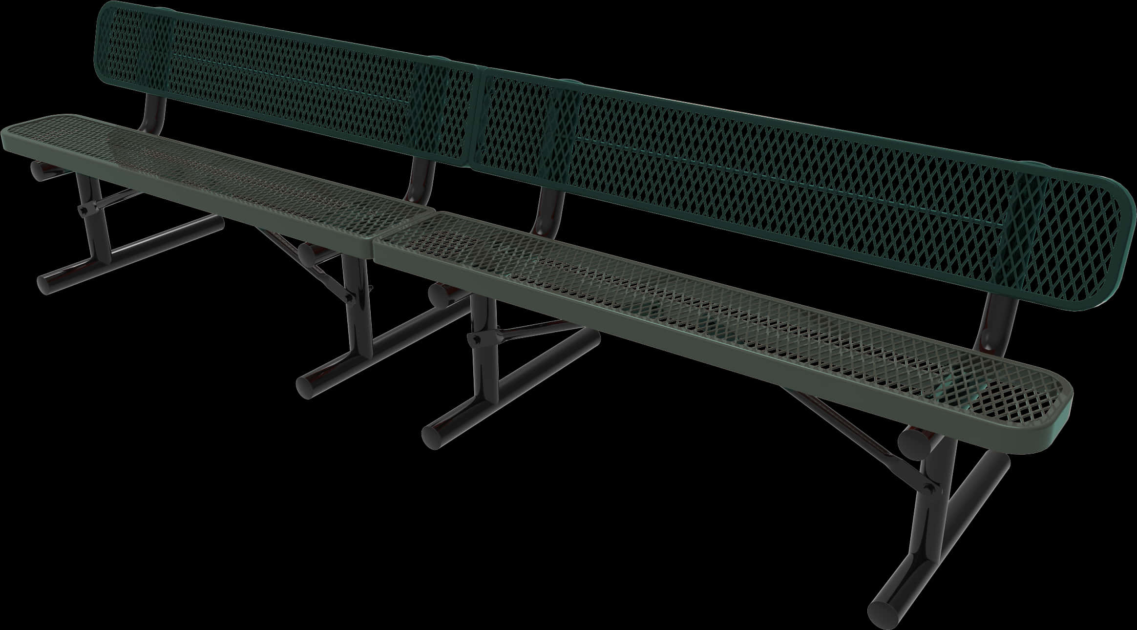 Green Metal Park Bench Isolated