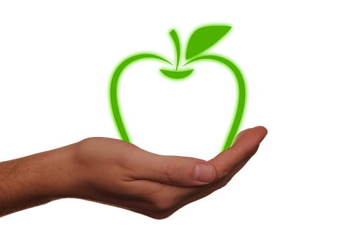 Green Neon Apple Hand