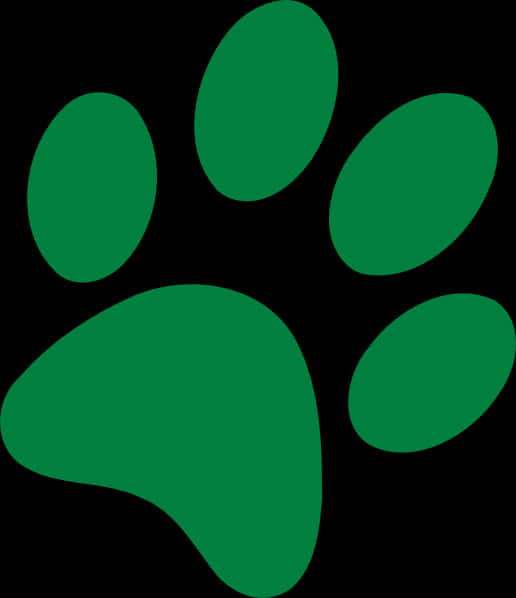 Green Paw Print Graphic