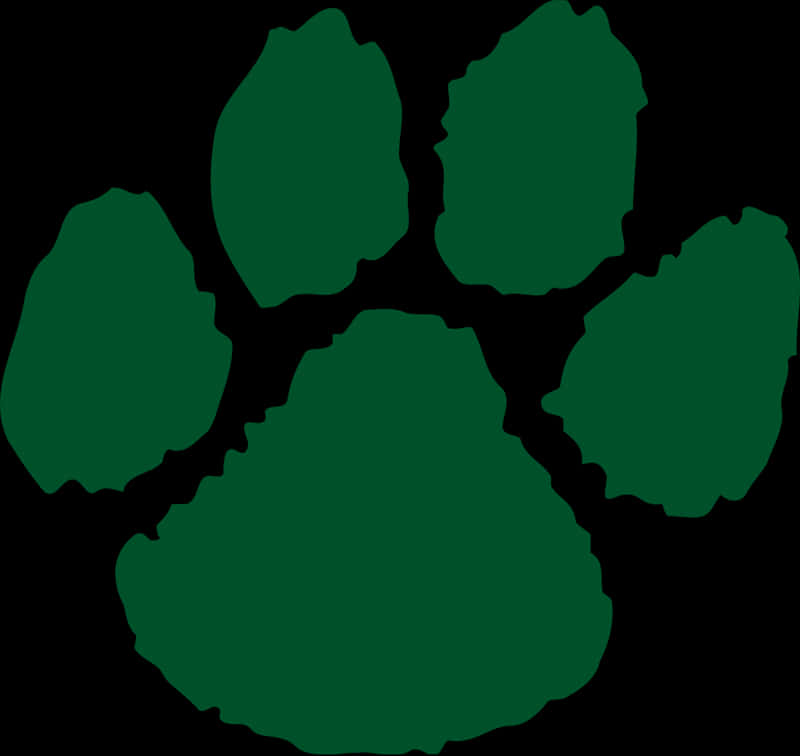 Green Paw Print Graphic