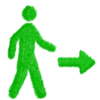 Green Pedestrian Sign Arrow