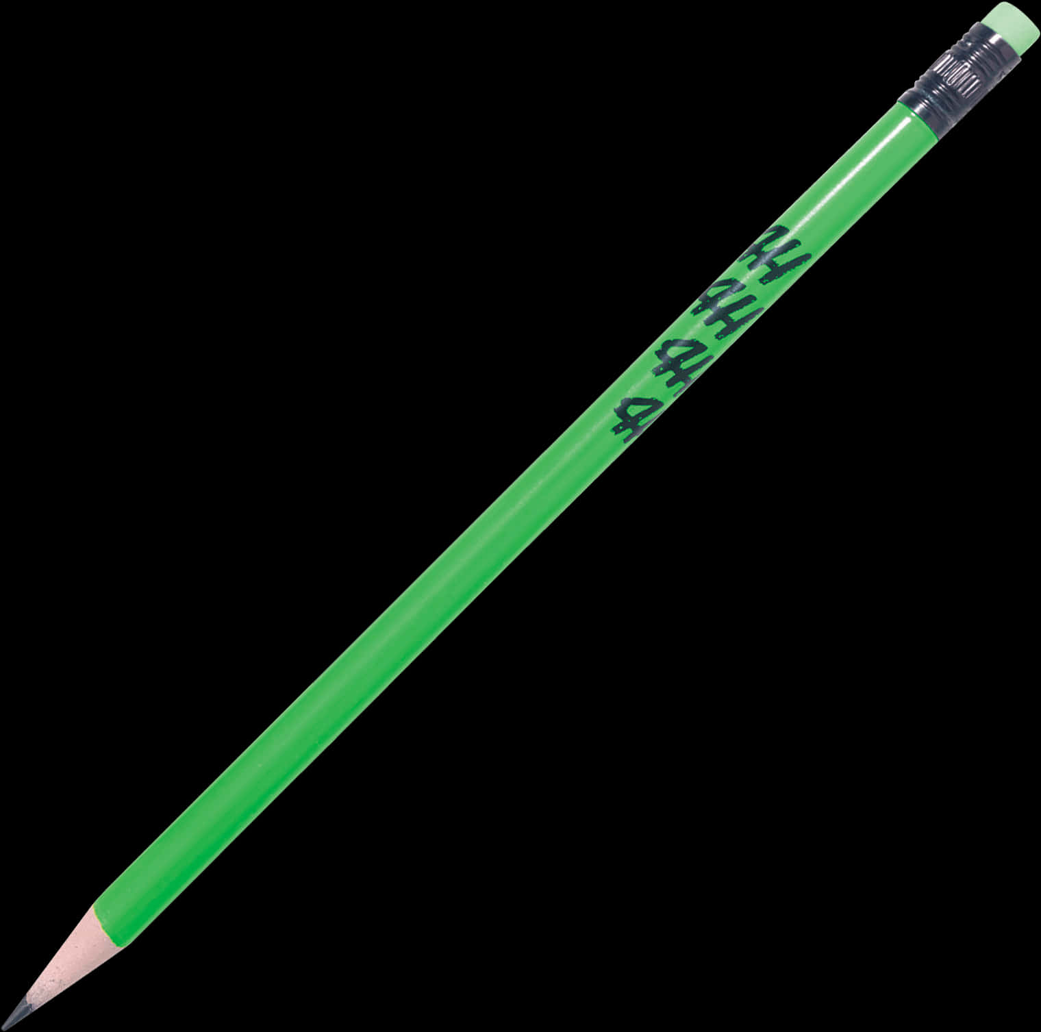 Green Pencil Black Background