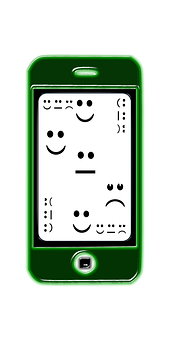 Green Phone Emoticons Display