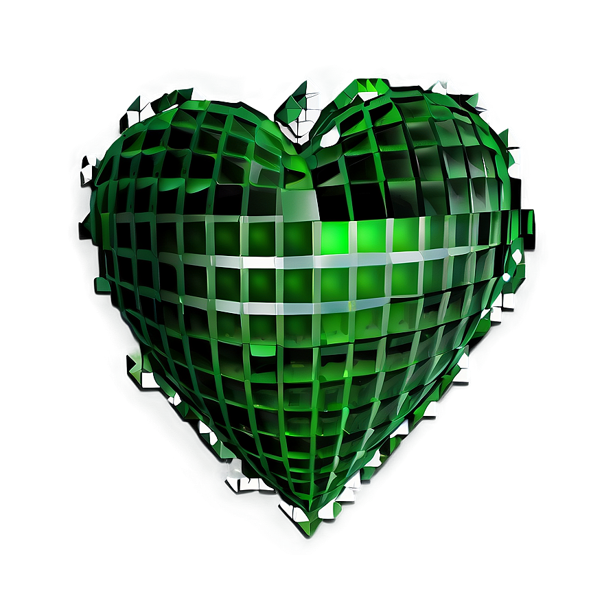 Green Pixel Heart Png Yia