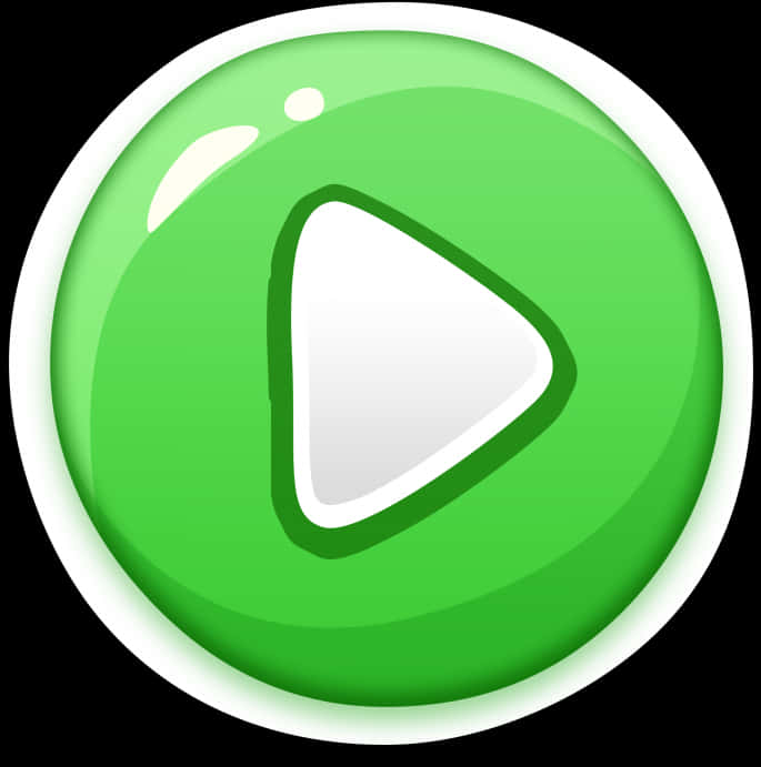 Green Play Button Icon