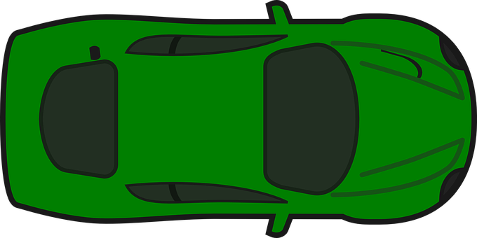 Green Race Car Top View