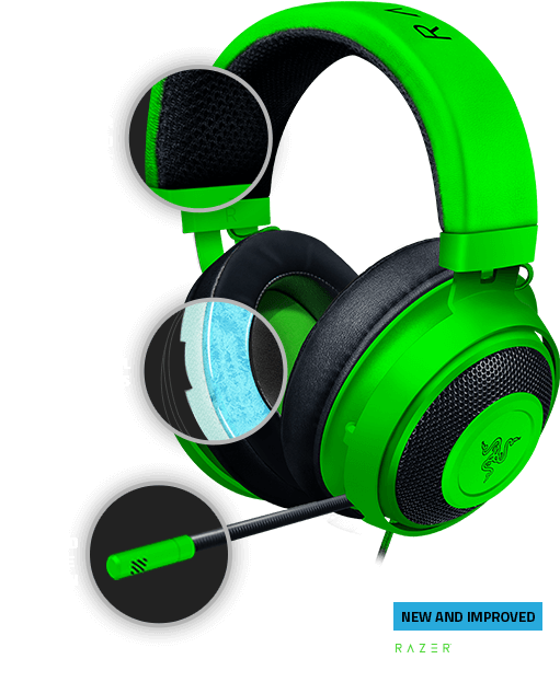 Green Razer Kraken Headphones Features