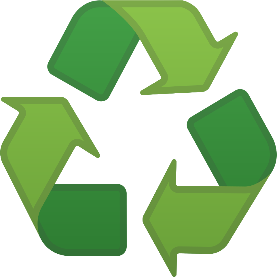 Green Recycle Symbolon Blue Background.png