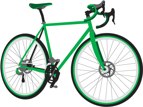 Green Road Bike Illustration