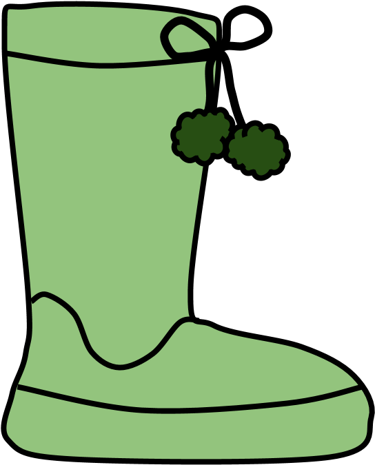 Green Rubber Boot Cartoon