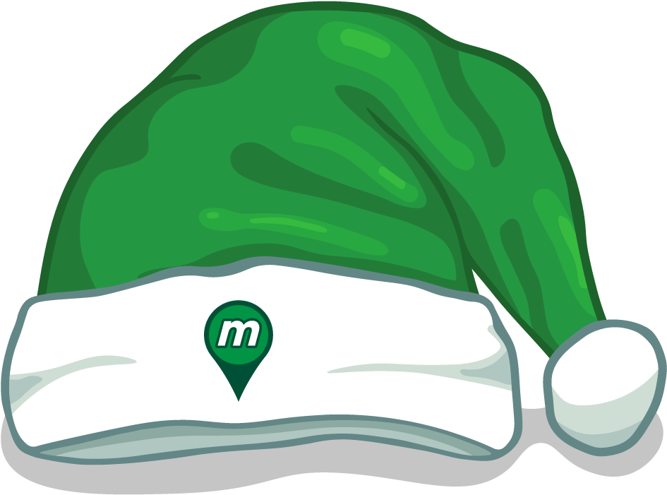 Green Santa Hat Cartoon Style