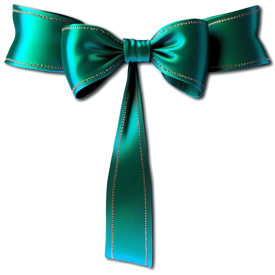 Green Satin Ribbon Bow Png 6