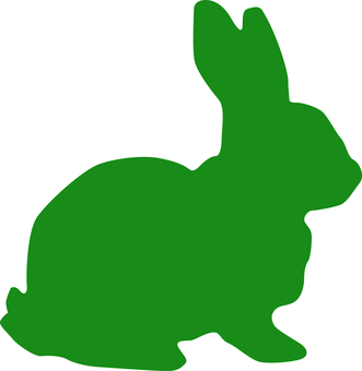 Green Silhouette Bunny