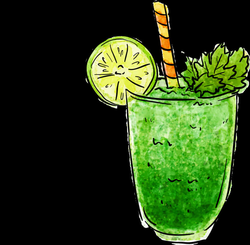 Green Smoothie Illustration