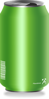 Green Soda Can Mockup