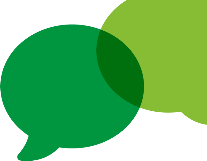 Green Speech Bubble Overlap