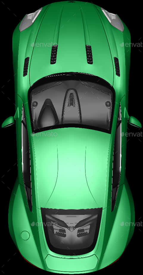 Green Sports Car Top View