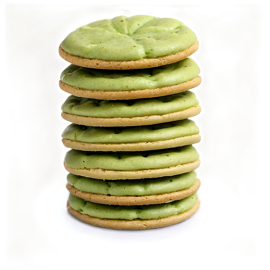 Green Tea Biscuits Stack Png Ild