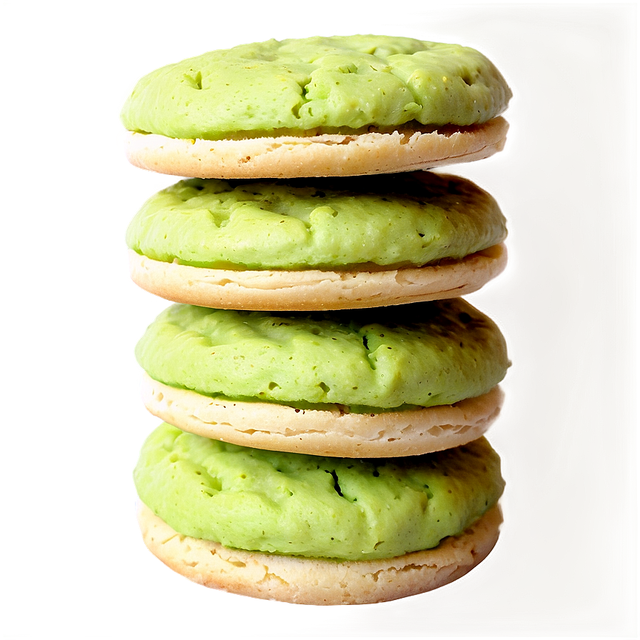 Green Tea Biscuits Stack Png Mme