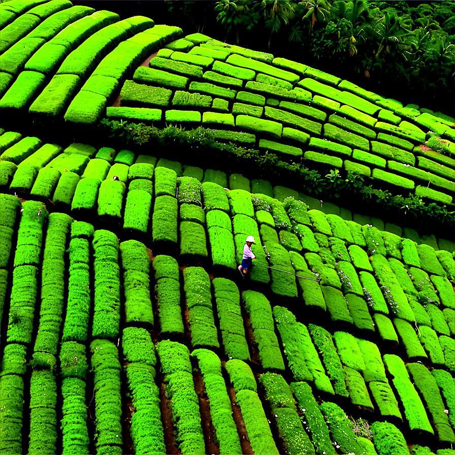 Green Tea Farm Aerial Png Bbl91