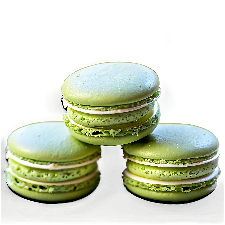 Green Tea Flavor Macarons Png 26