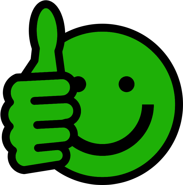 Green Thumbs Up Smiley Face Emoji