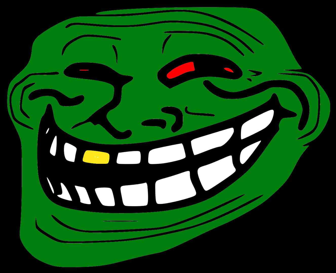 Green Troll Face Grin