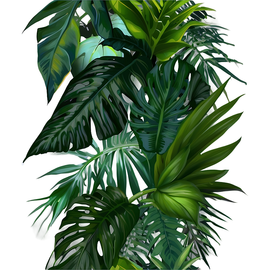 Green Tropical Plant Png Cpu