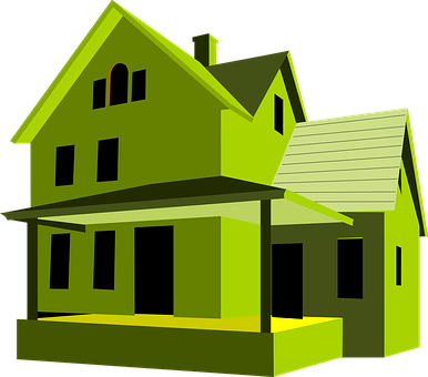 Green Vector House Illustration