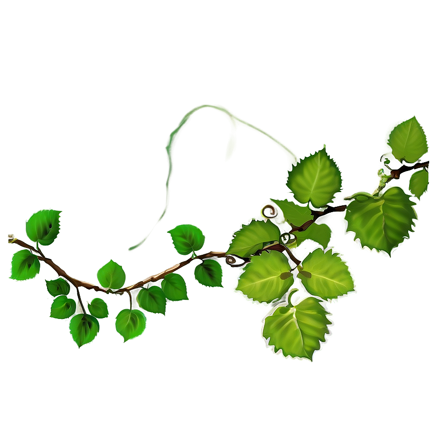 Green Vine Leaves Branch.png