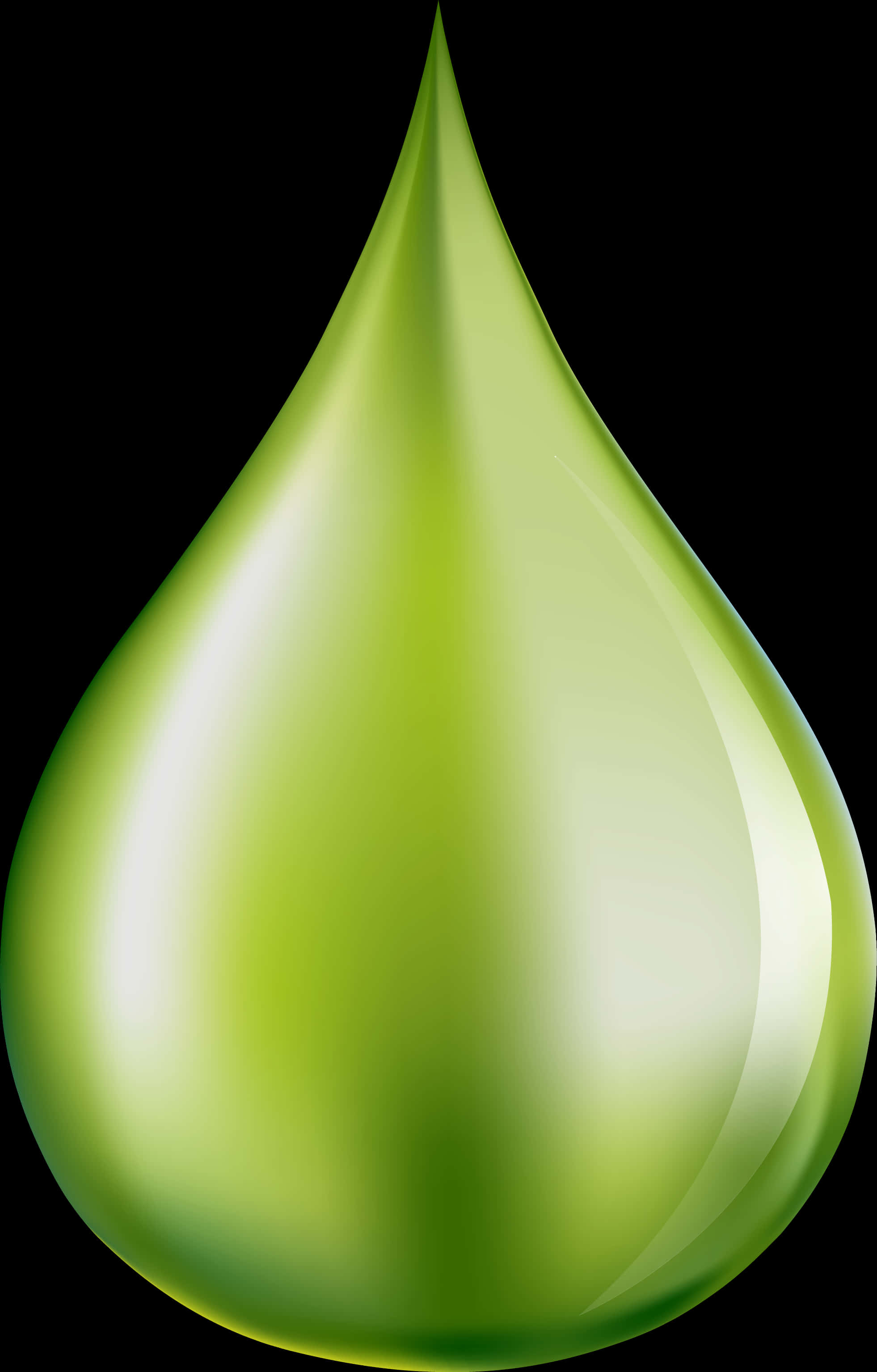 Green Water Drop Graphic