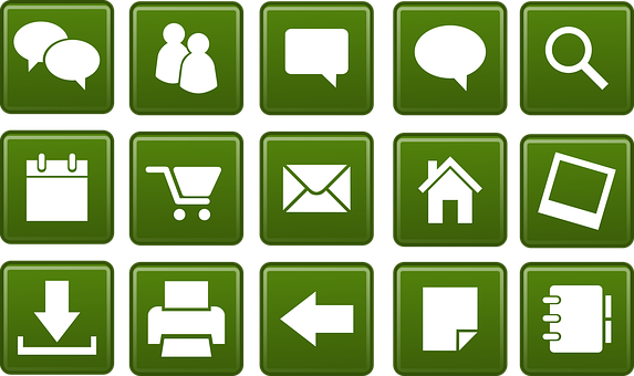 Green Web Icons Set