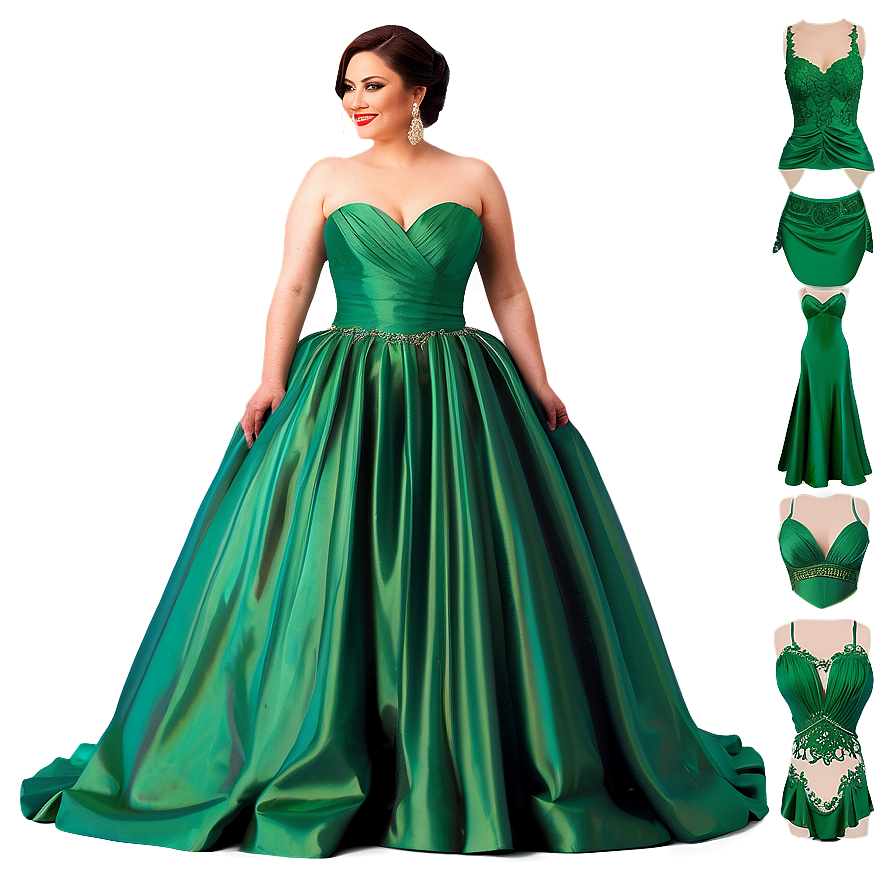 Green Wedding Gowns Png 2