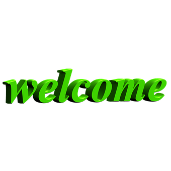 Green Welcome Text Graphic