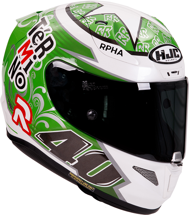 Green White Motorcycle Helmet