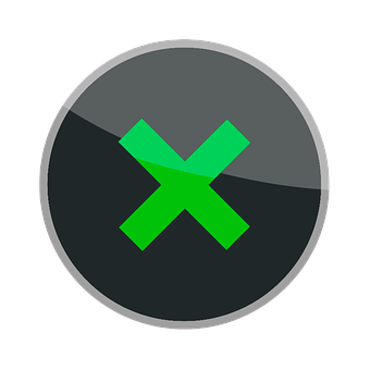 Green Xon Black Button