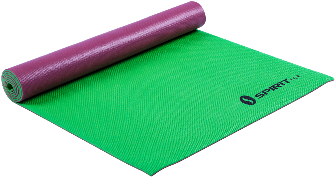 Green Yoga Mat Rolled Halfway