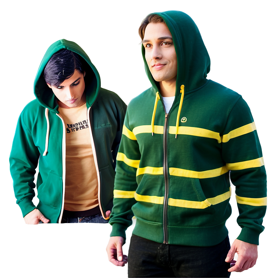 Green Zip Up Hoodie Png 06292024