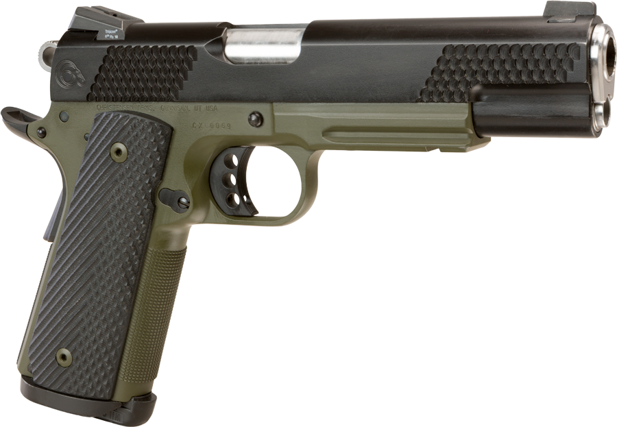 Greenand Black Semiautomatic Pistol