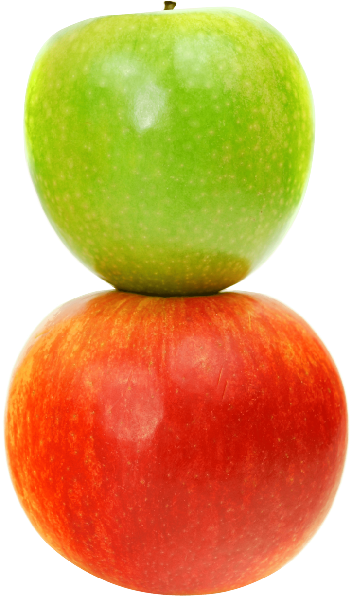 Greenand Red Apples Stacked