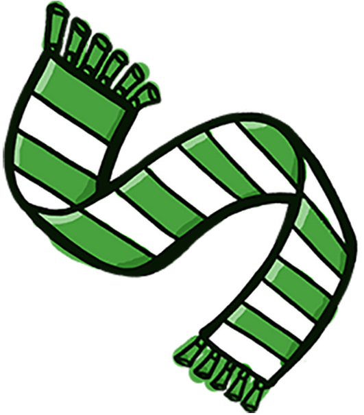 Greenand White Striped Scarf Graphic