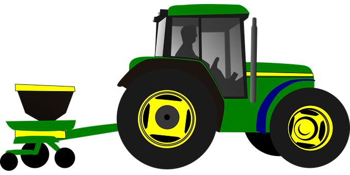 Greenand Yellow Tractor Illustration