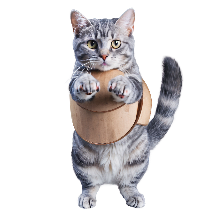 Grey Cat Doing Tricks Png 21