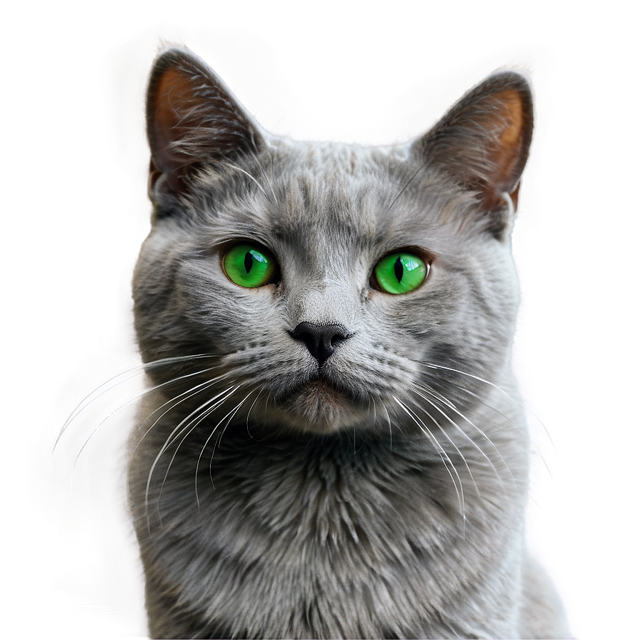 Grey Cat With Green Eyes Png Tva