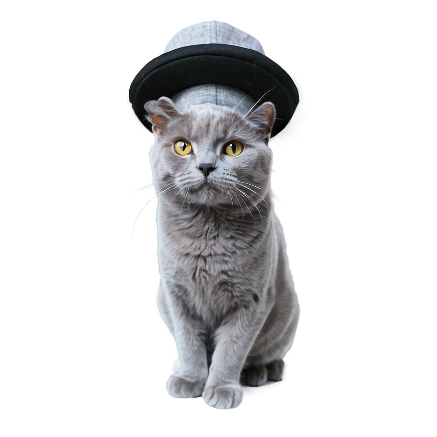 Grey Cat With Hat Png Ans