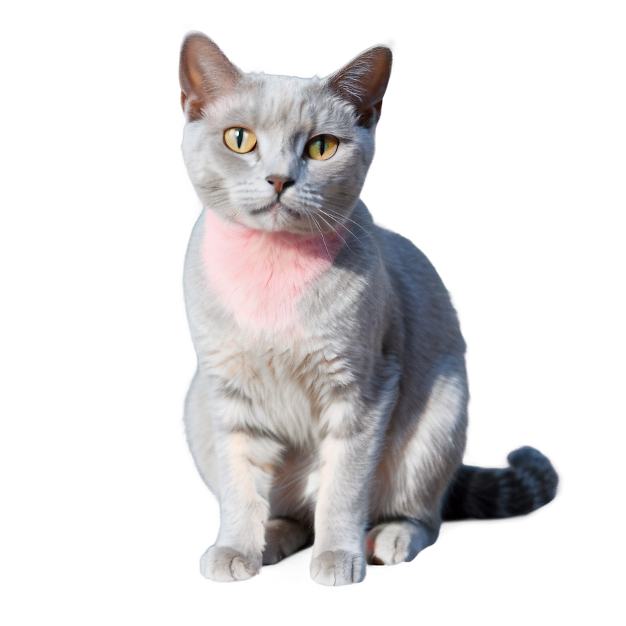 Grey Cat With Pink Nose Png 60