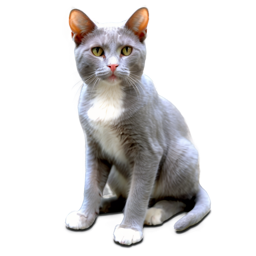 Grey Cat With Pink Nose Png Kld63