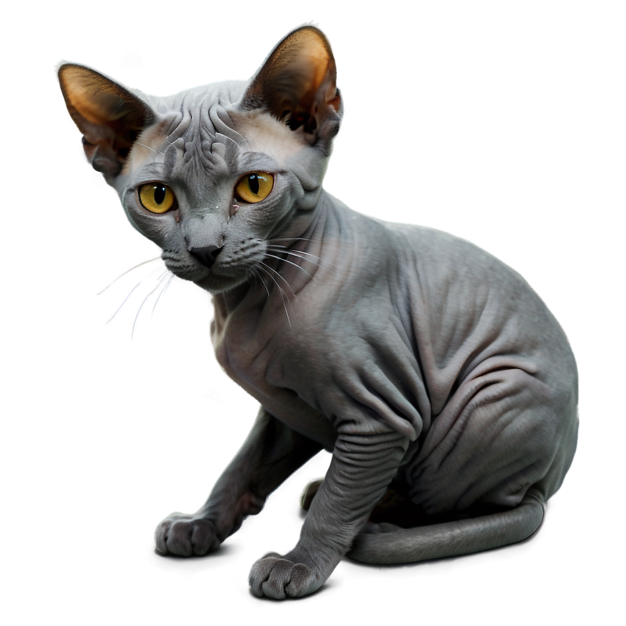 Grey Hairless Cat Png Rsm86