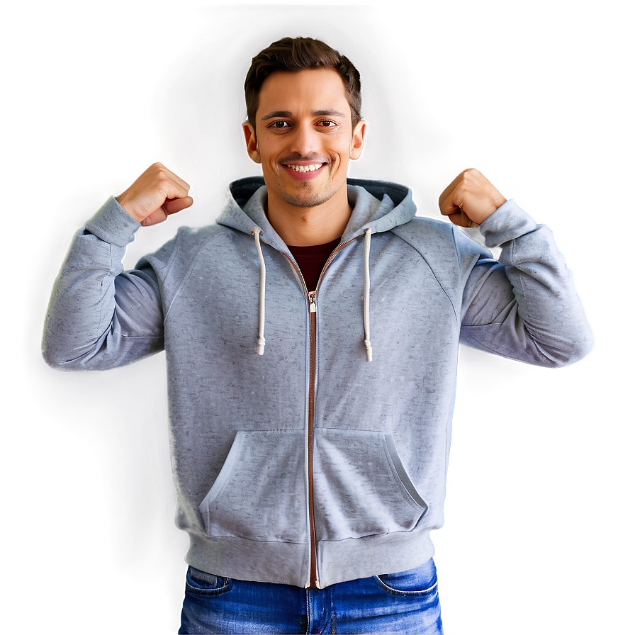 Grey Zip Up Hoodie Png 06292024