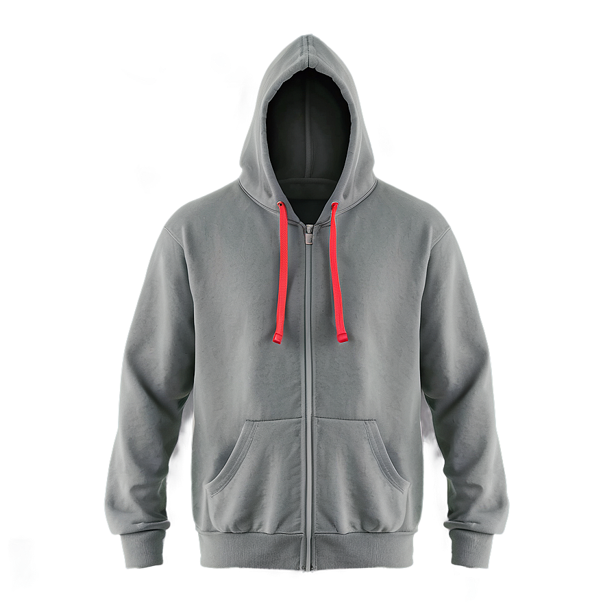 Grey Zip Up Hoodie Png 06292024